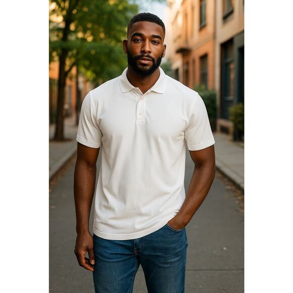Men's Red Rhino Polo Shirt - Size XL - White - Picture 1 of 4